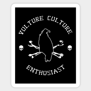 Vulture Culture Enthusiast with Skulls (White) Sticker